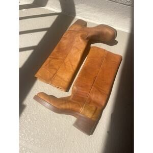 Vintage Campus style 70’s Leather Block Heel Boots Women’s 5.5NARROW Made In USA
